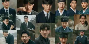 Collage of popular and diverse K-drama scenes from 2024, showing actors in various settings.