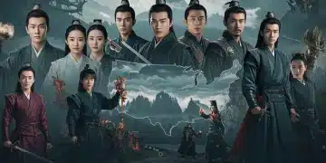Dynamic visual of diverse fantasy Asian drama characters, magic, and landscapes, symbolizing US distribution growth.