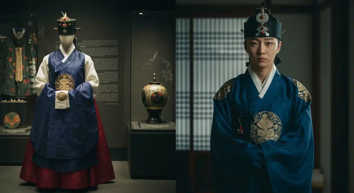 Comparison of authentic Joseon artifact and its K-drama interpretation, highlighting historical differences.