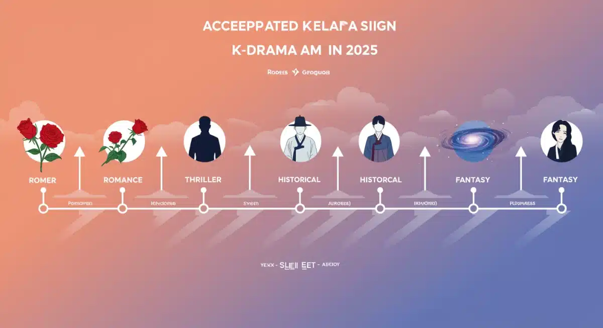 Visual timeline highlighting diverse K-drama genres for Spring 2025 releases.