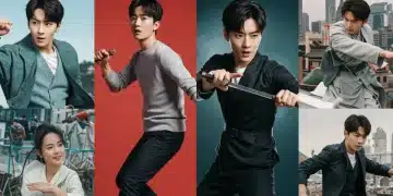 Four prominent rising C-drama stars in a dynamic collage, showcasing their talent and future potential.