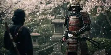 Martial Arts in J-Dramas: Cultural Philosophy 2025 Samurai with katana in traditional Japanese garden, symbolizing martial arts in J-dramas.