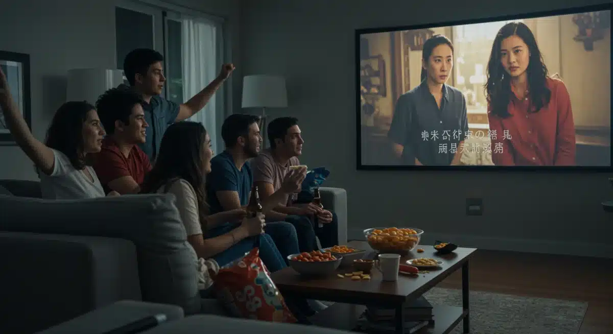 Young Americans watching Asian drama together