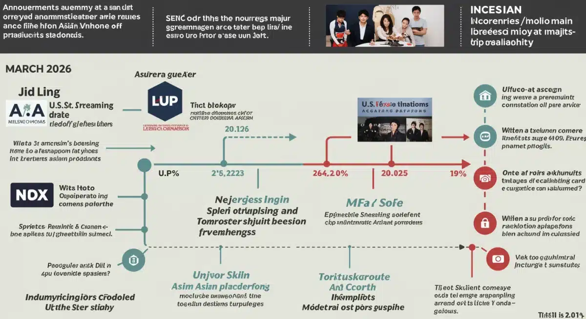Infographic detailing timeline of Asian drama licensing deals and their impact on U.S. availability.