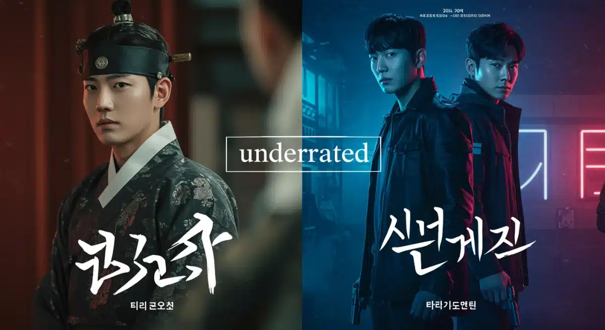 Two distinct K-drama posters with 'underrated' overlay